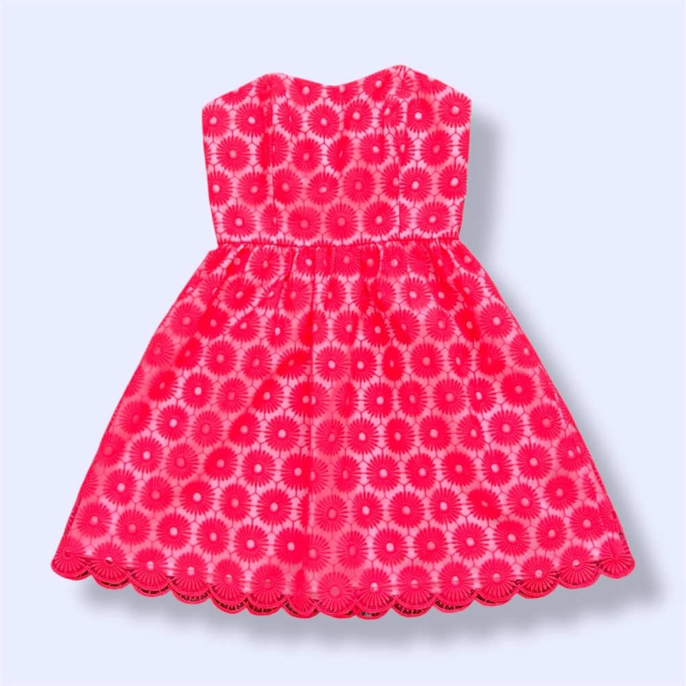 Lilly Pulitzer Strapless Peyton Pinwheel Organza Dress Hot Pink